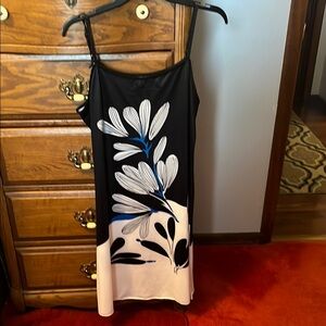 Multicolored Knee-Length Sleeveless Spaghetti Adjustable Strap Sundress